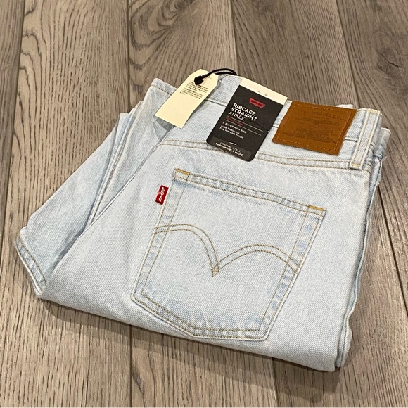 NWT Levi's Premium Women’s Ribcage Straight Ankle Button Fly Blue Jeans - 31x27 - Picture 12 of 12